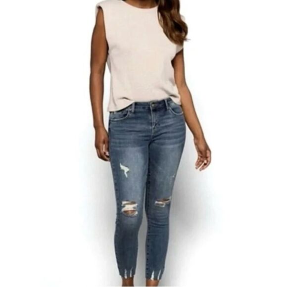 Pistola Distressed Scissor Hem Ankle Length Skinny Jeans - Picture 1 of 11